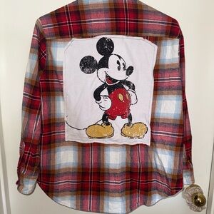 Mickey Mouse Red Plaid Shirt